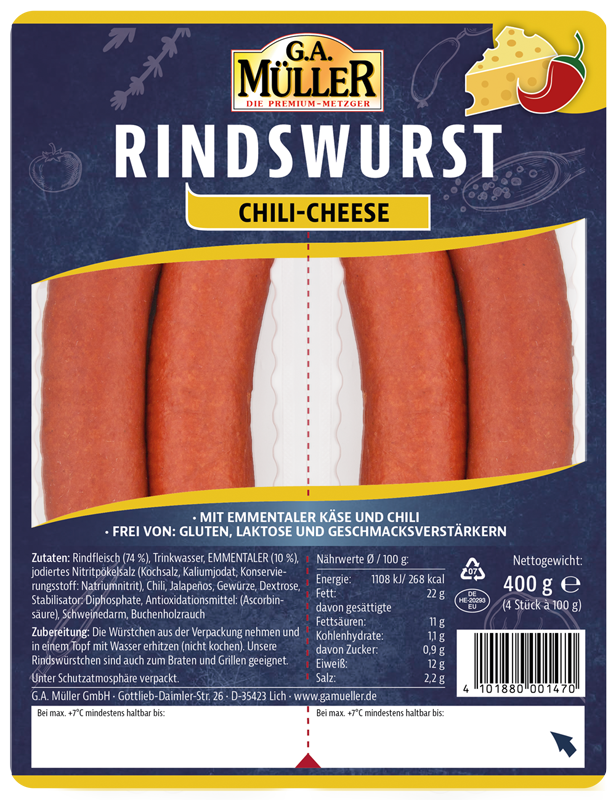 Rindwurst Chili Cheese von G.A. Müller