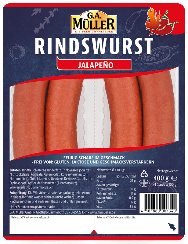 GAM Packshot Rindswurst Jalapeno