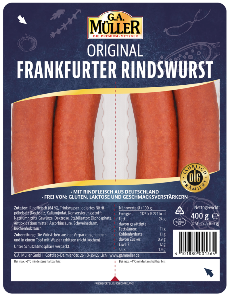 GAM Packshot Rindswurst Standard