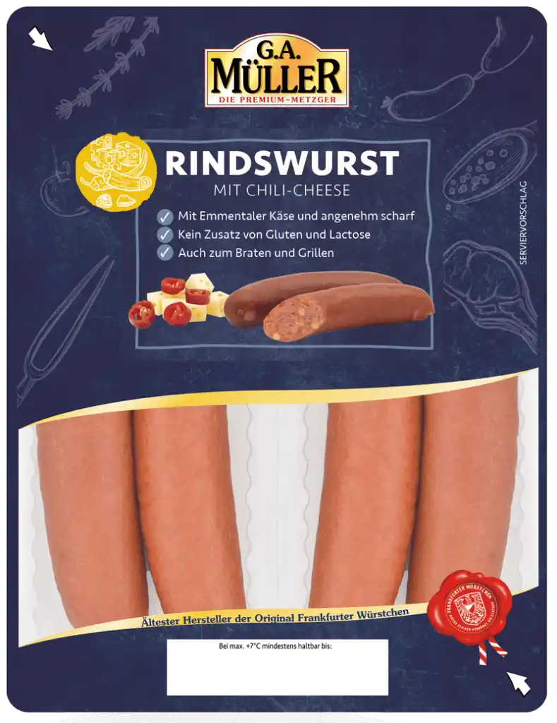Rindswurst Chili-Cheese